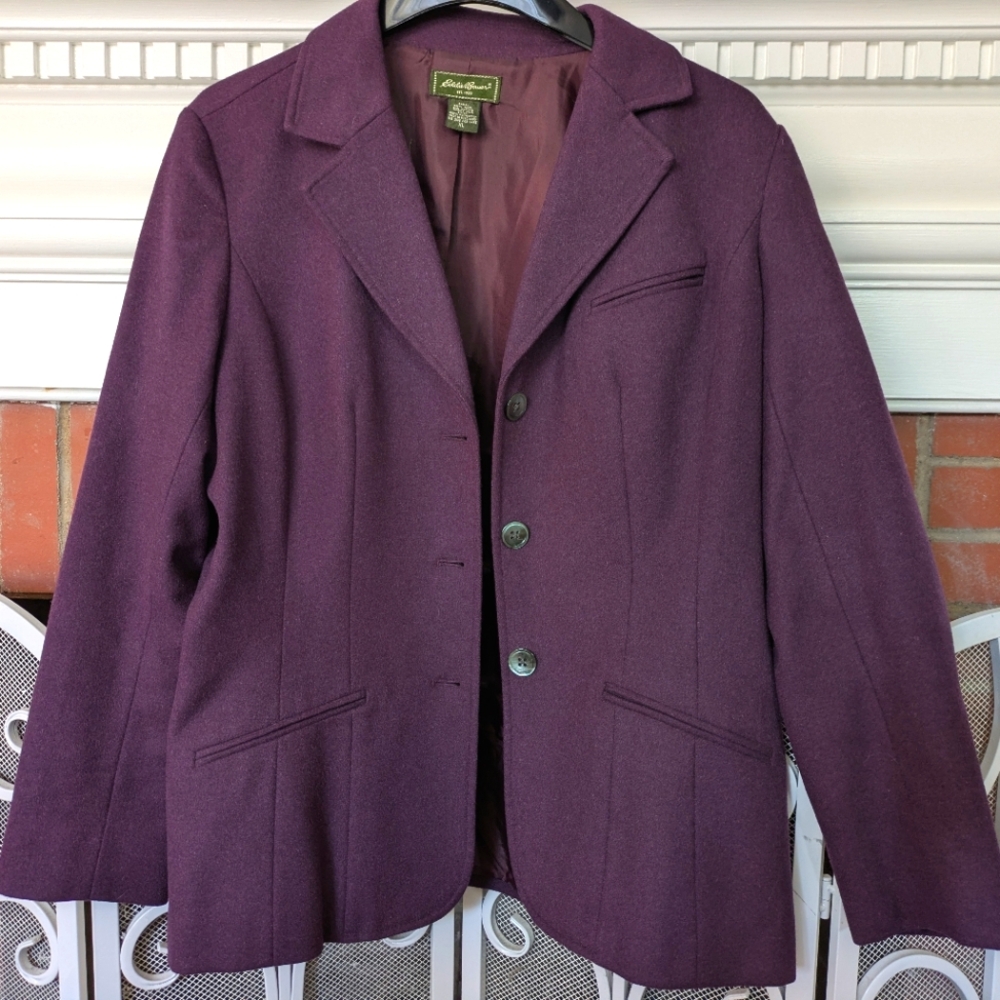 Eddie Bauer Wool Angora Blend Blazer XL